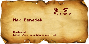 Max Benedek névjegykártya