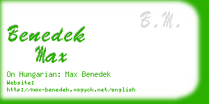 benedek max business card